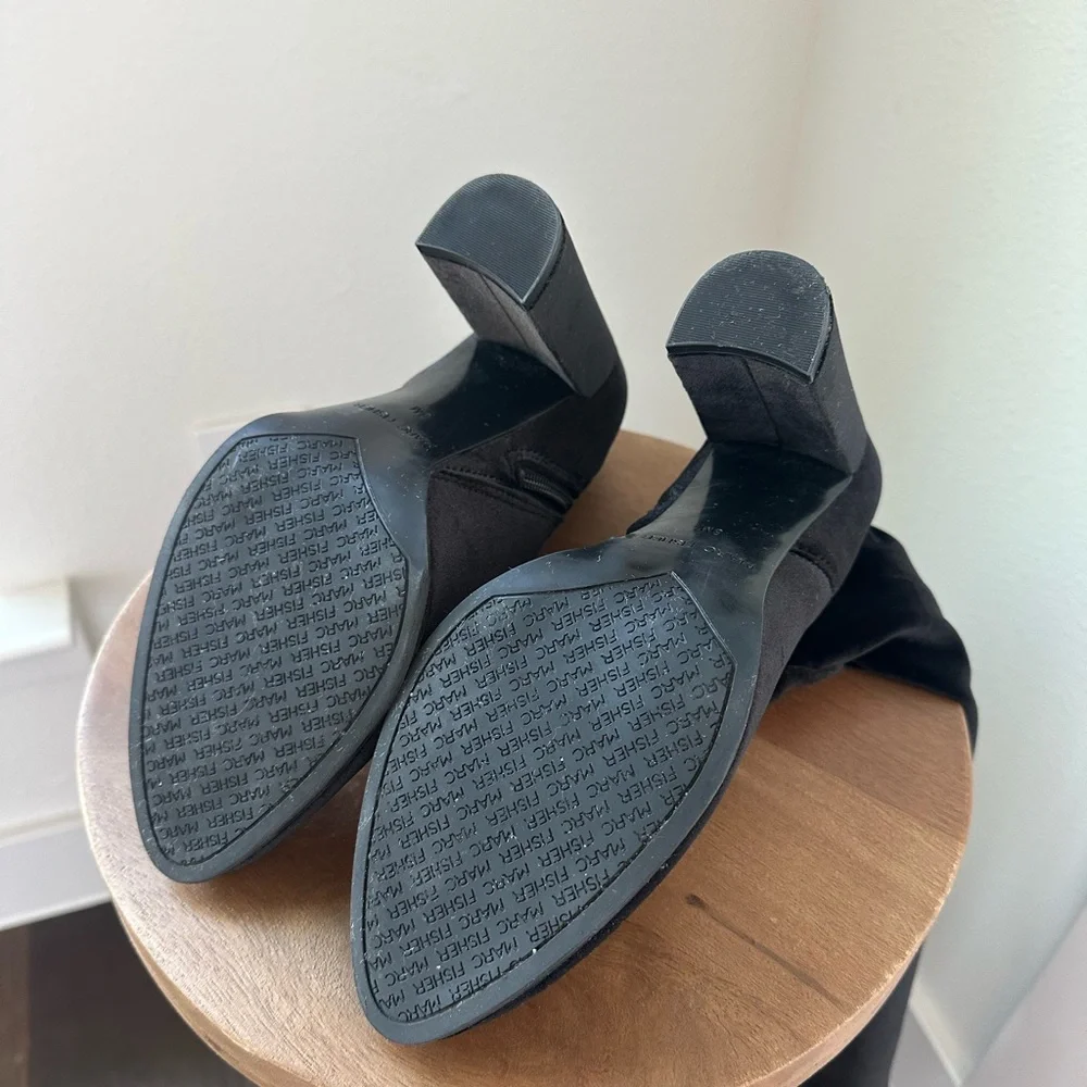 Marc Fisher Black Over-the-Knee Suede Block Heel Boots – Size 8 - Picture 8 of 9